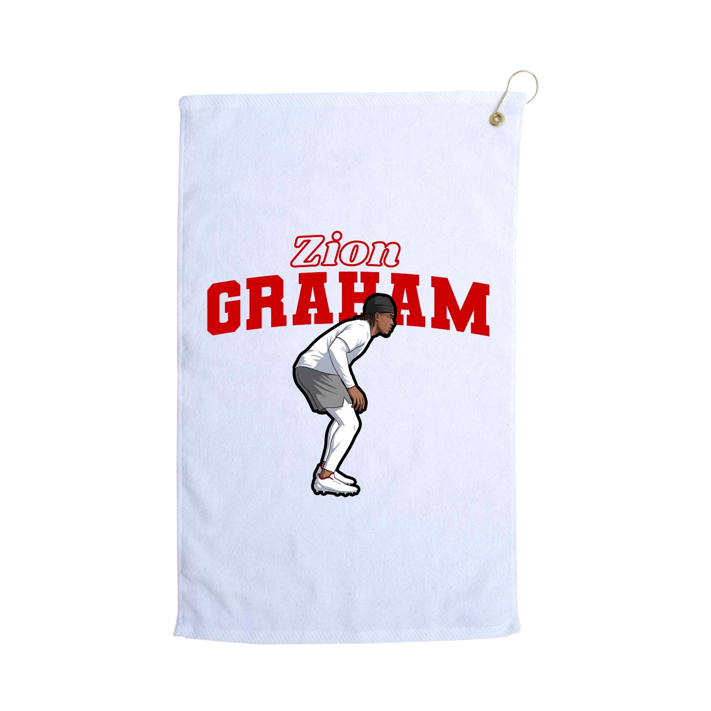 Golf Towel — Name Arch in White