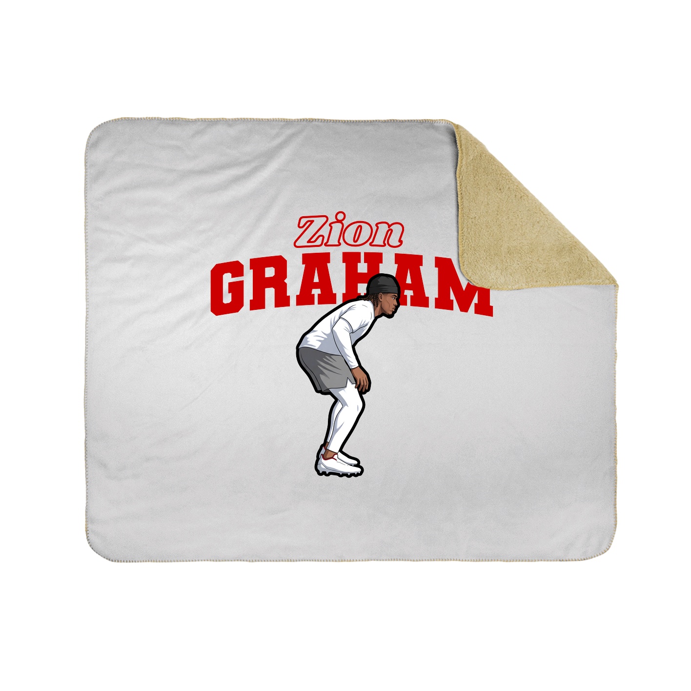 Throw Blanket — Name Arch in White