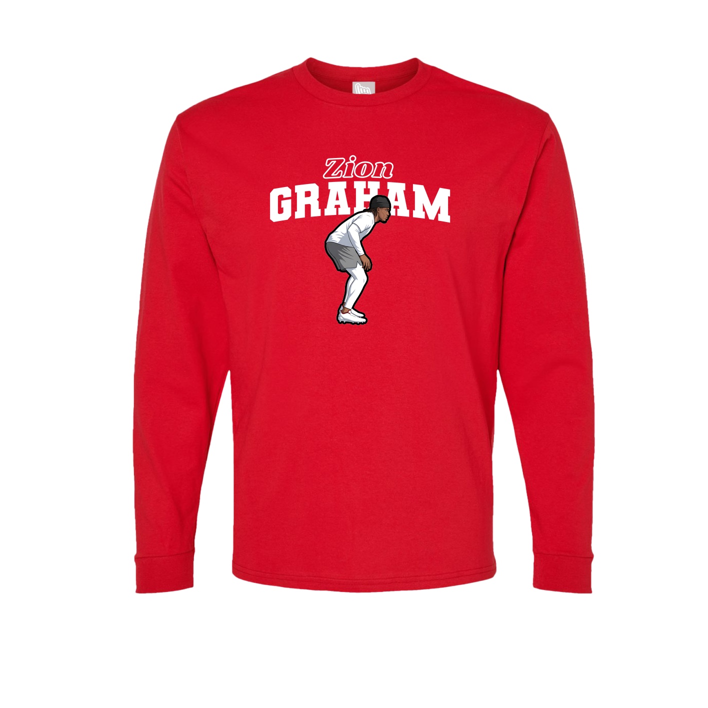 Long Sleeve Tee — Name Arch in Red