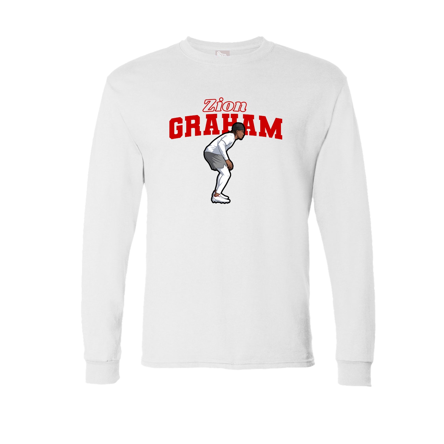 Long Sleeve Tee — Name Arch in White