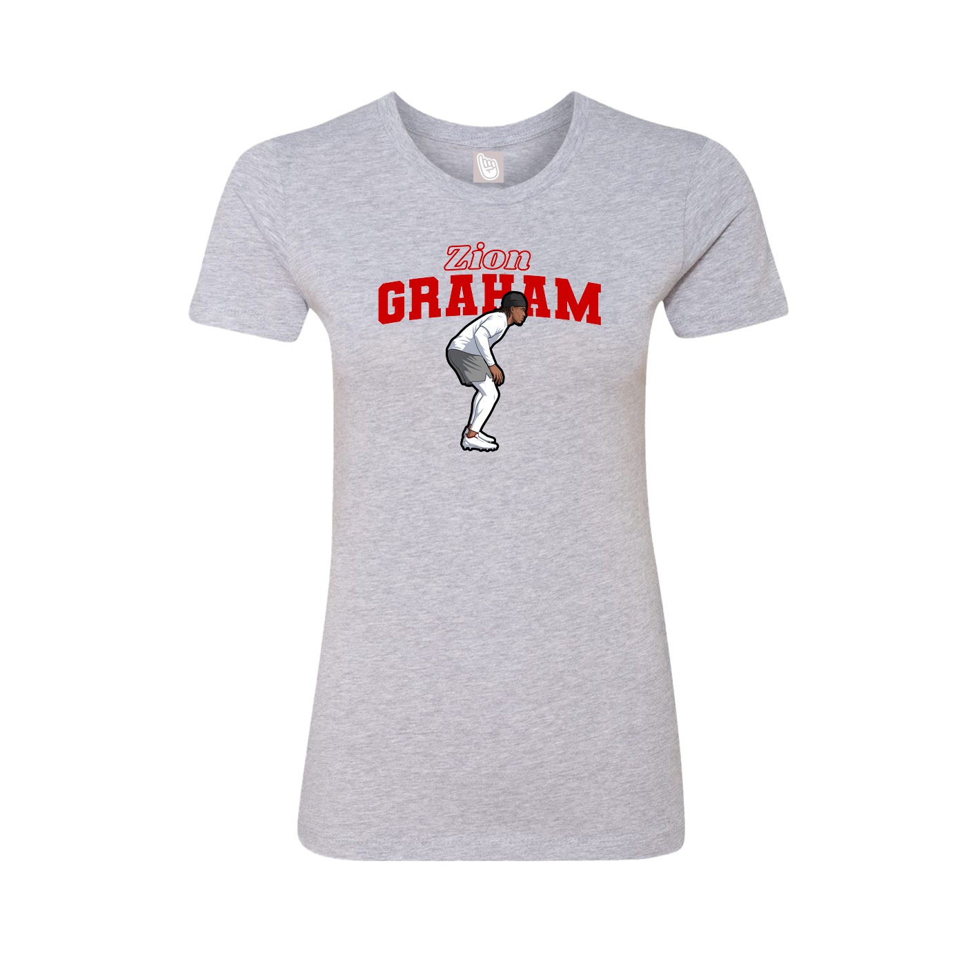 Womens Tee — Name Arch in Grey