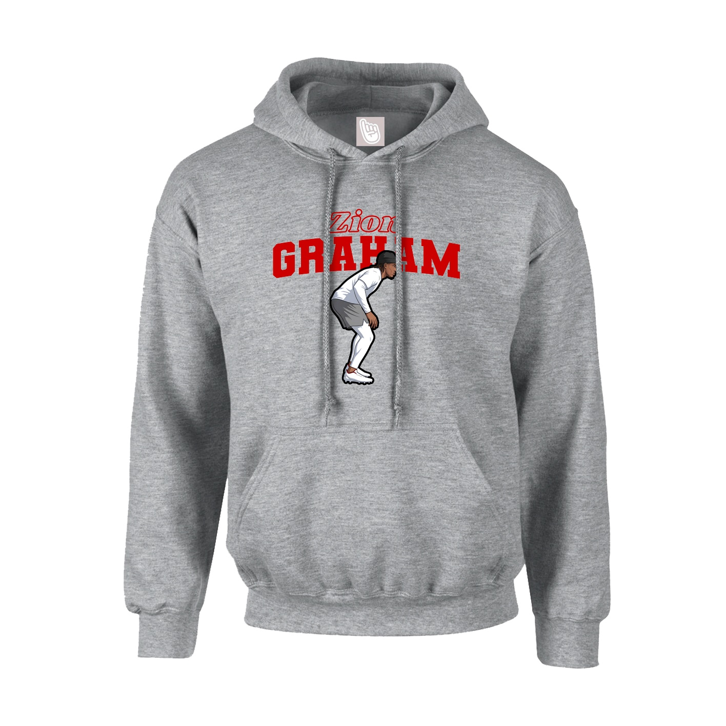 Youth Hoodie — Name Arch in Grey