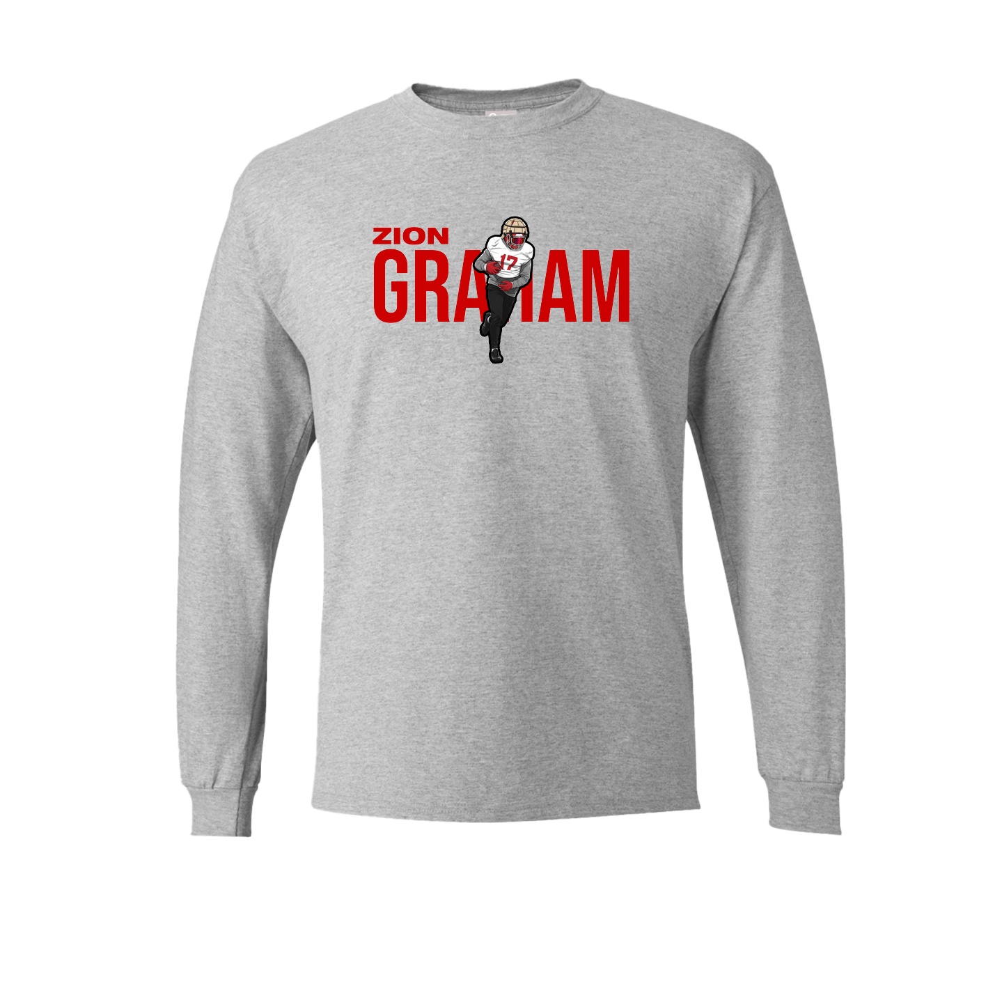 Long Sleeve Tee — Player Name in Grey