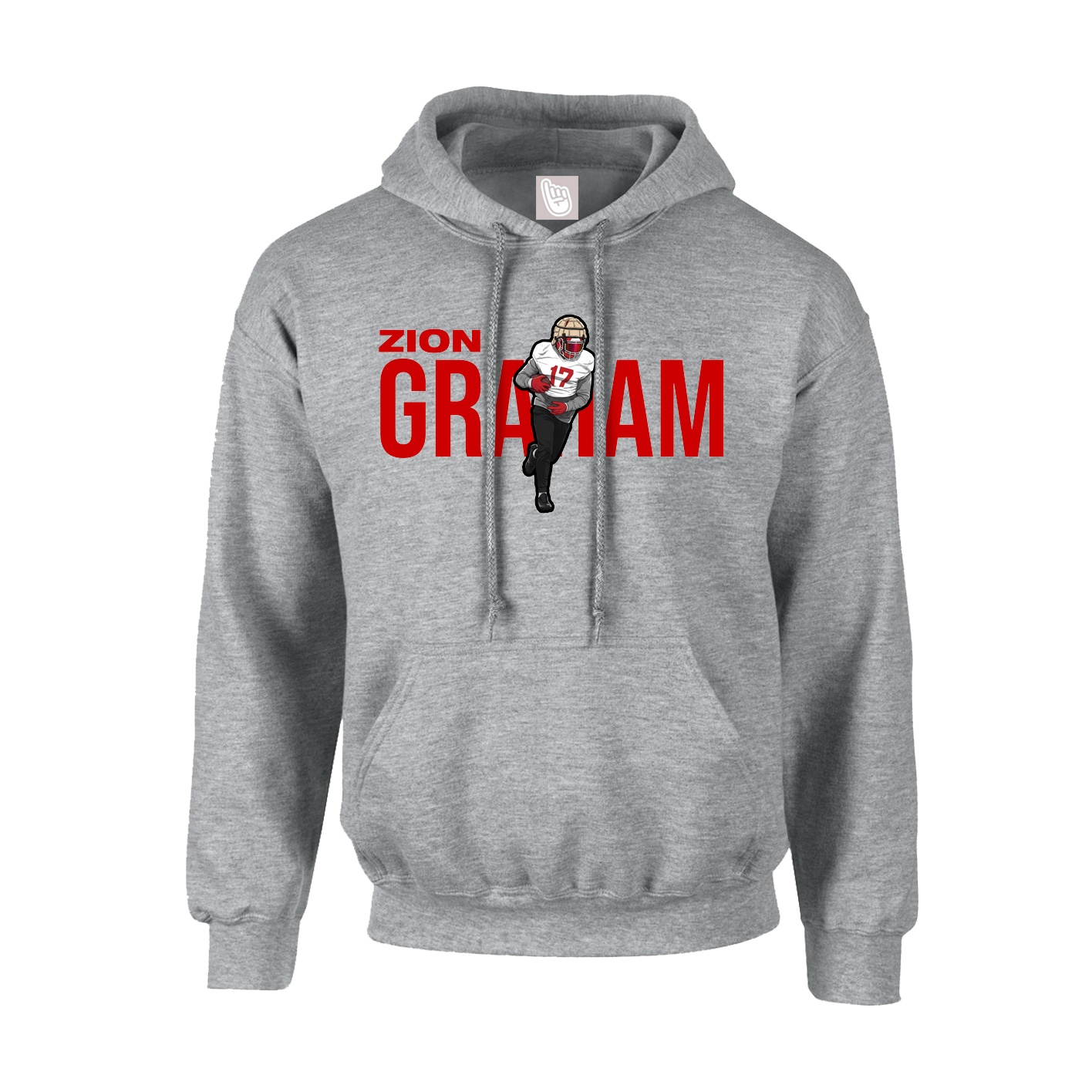 Hoodie — Player Name in Grey