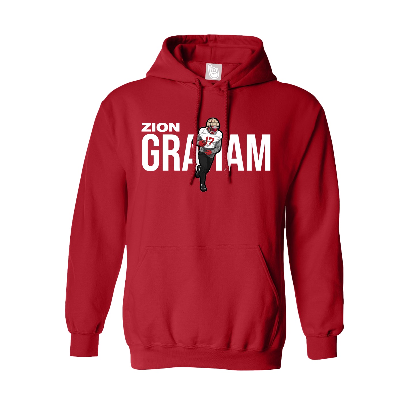 Youth Hoodie — Player Name in Red