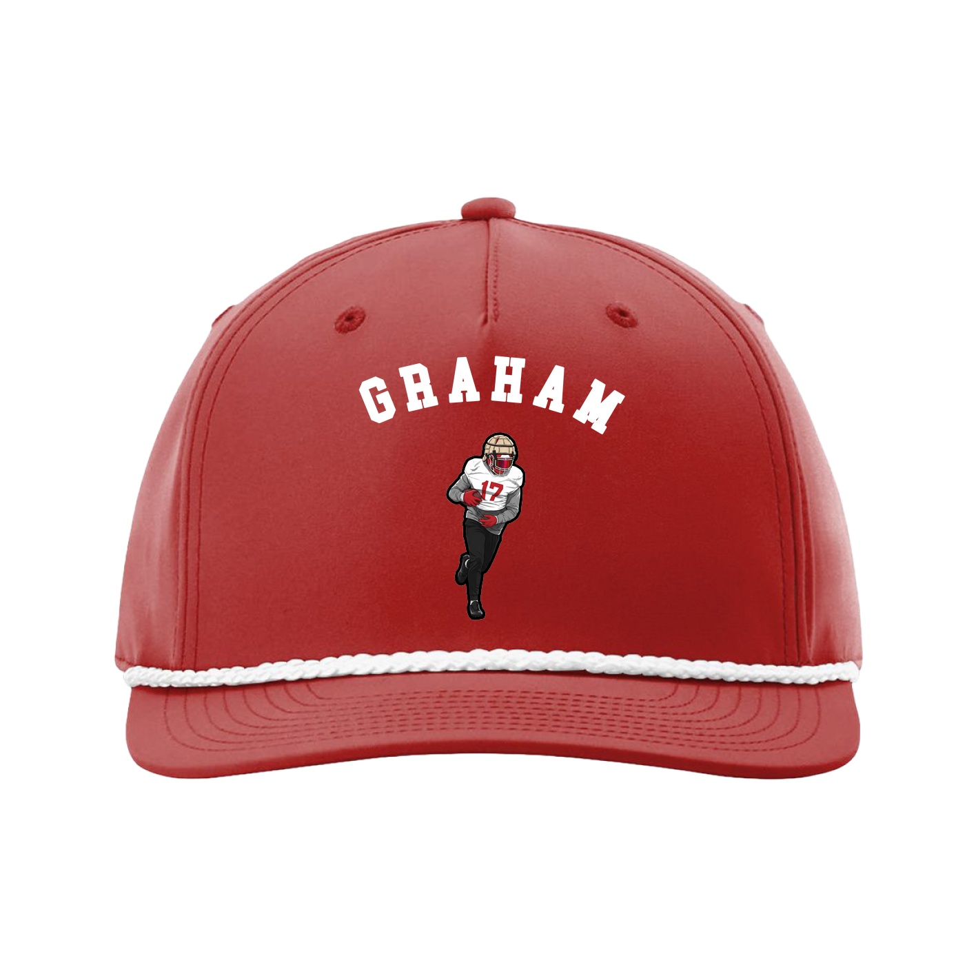 Five-Panel Classic Rope Cap — Shirsey Arch in Red