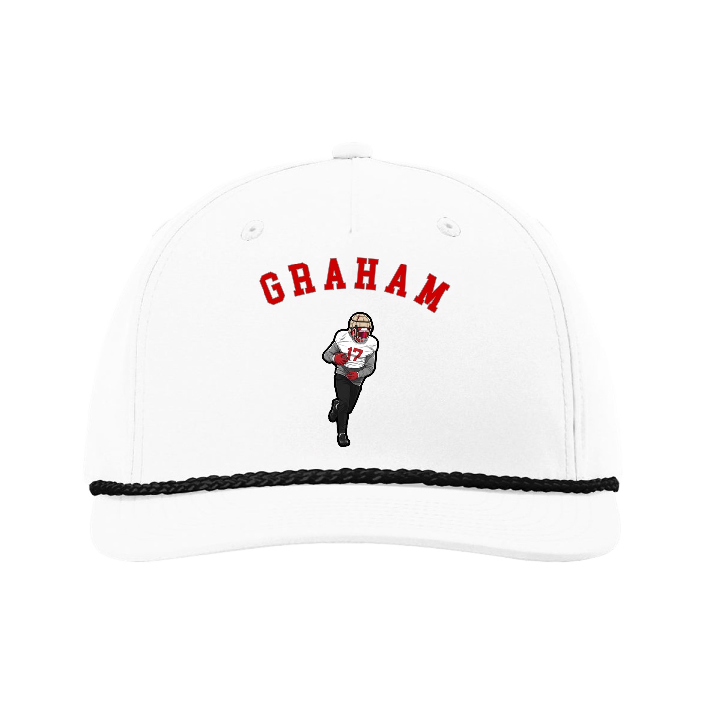 Five-Panel Classic Rope Cap — Shirsey Arch in White