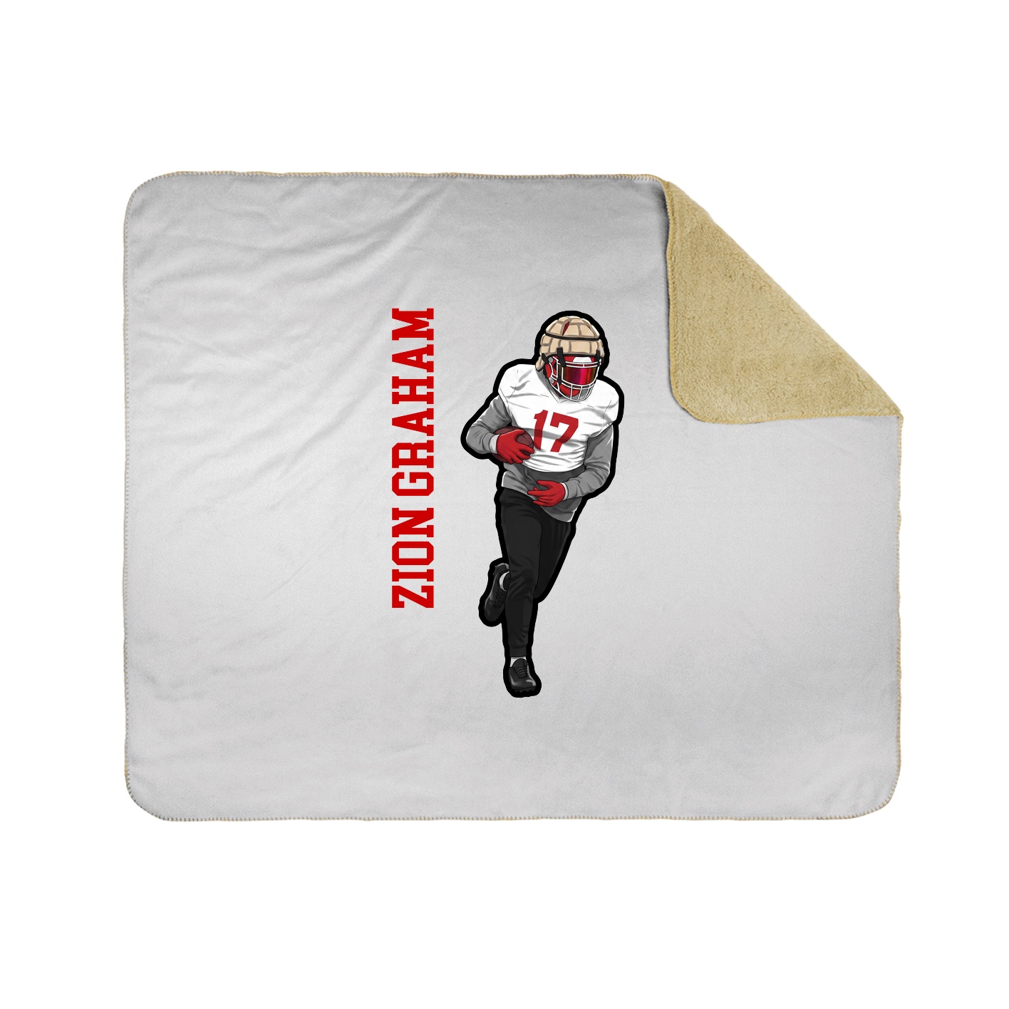 Throw Blanket — Name Vertical in White