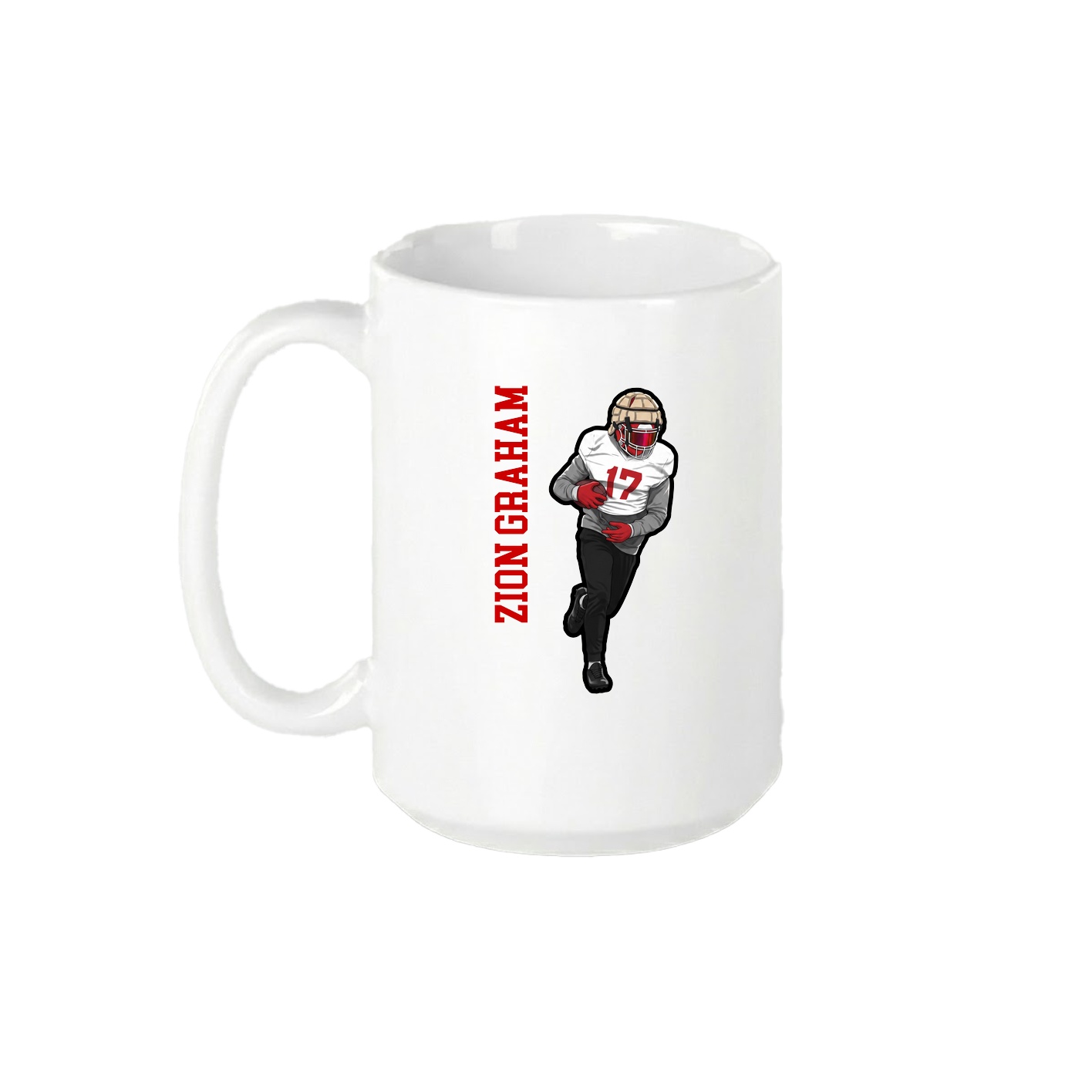 15oz Coffee Mug — Name Vertical in White