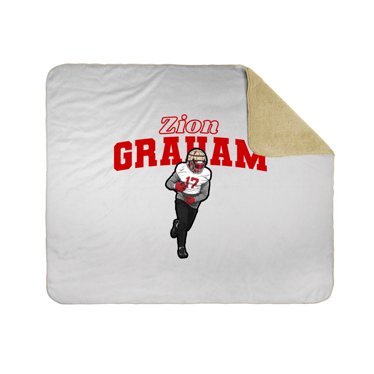 Throw Blanket — Name Arch in White