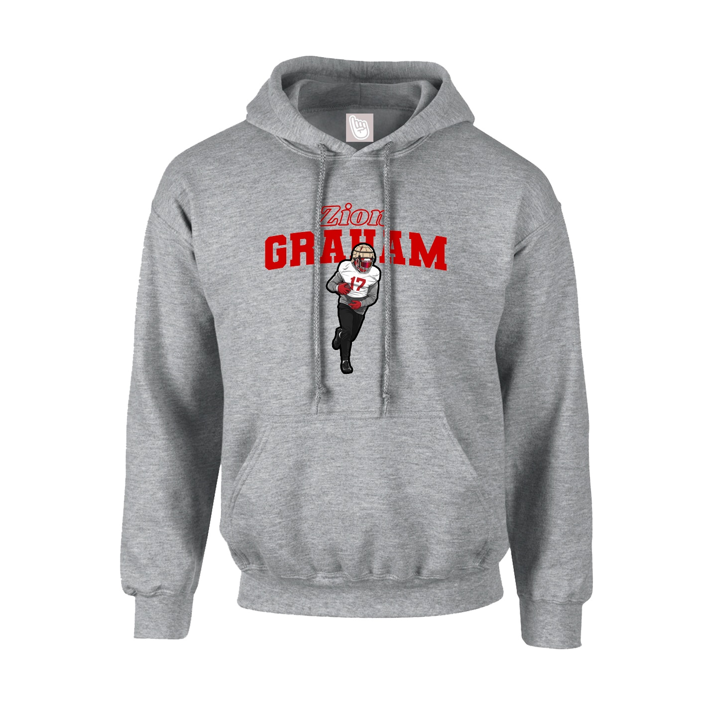 Hoodie — Name Arch in Grey