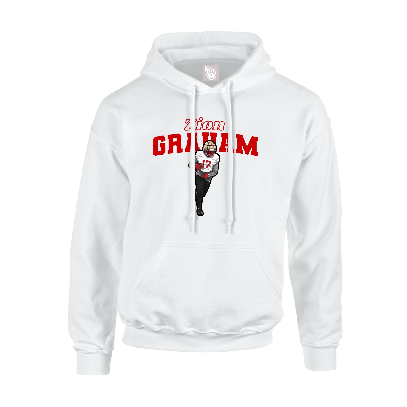 Hoodie — Name Arch in White