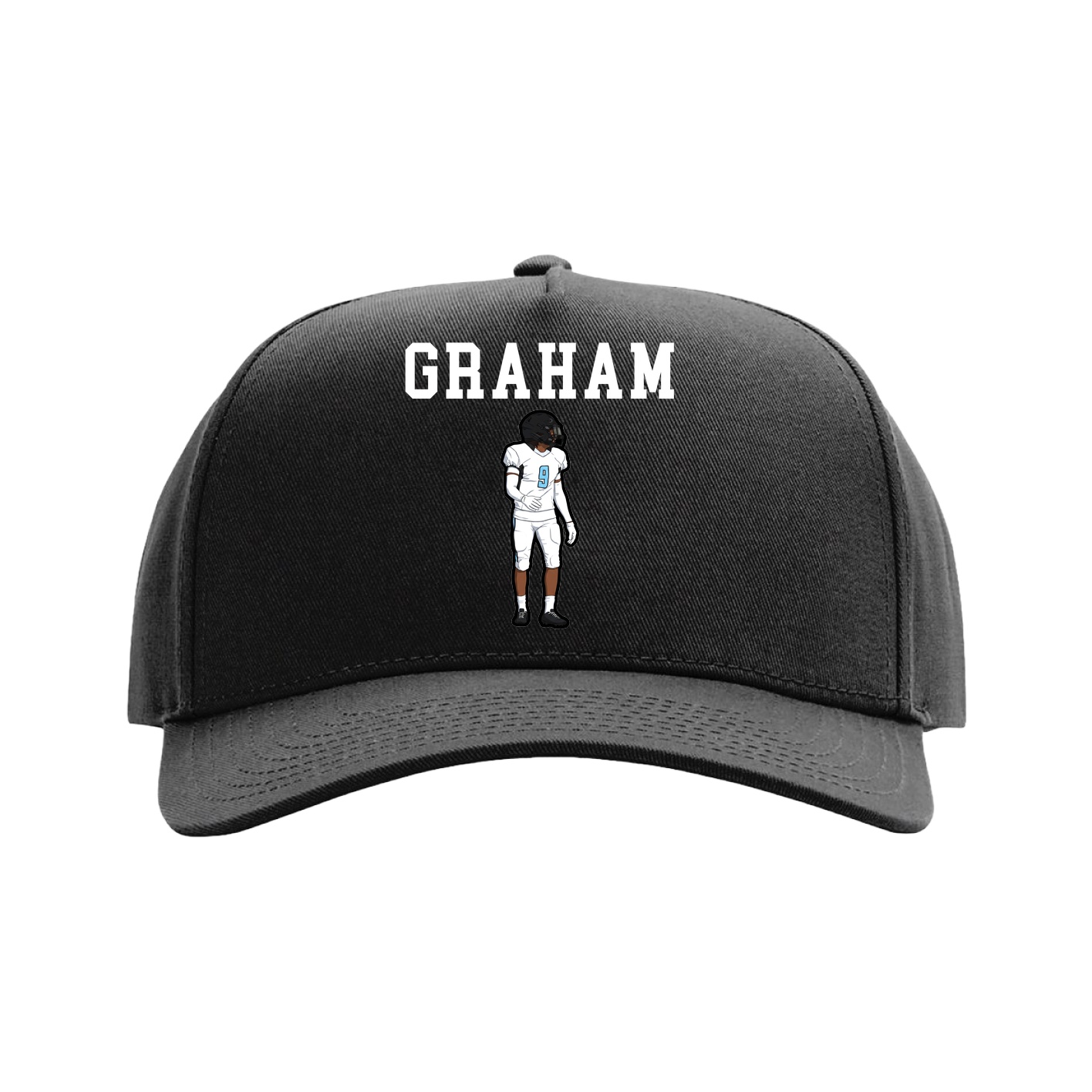 Full Fabric Five-Panel Champ Cap — Shirsey in Black