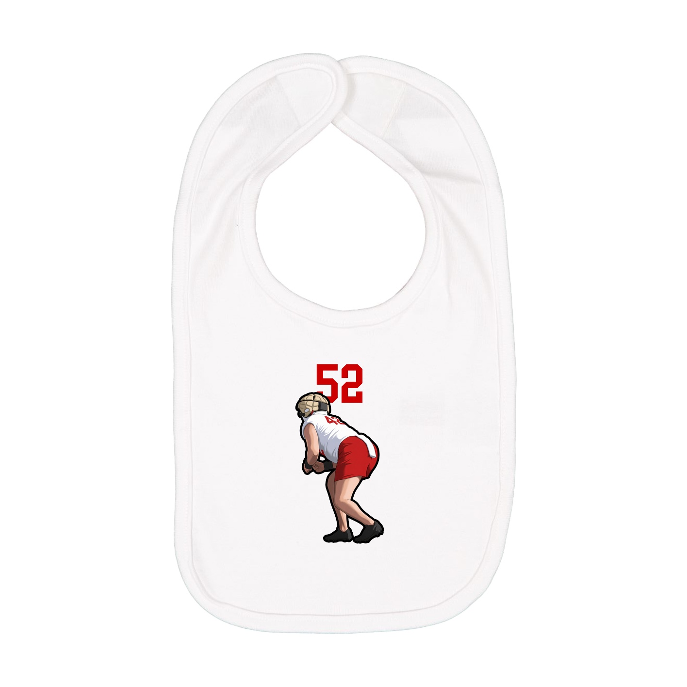 Infant Bib — Number Top in White