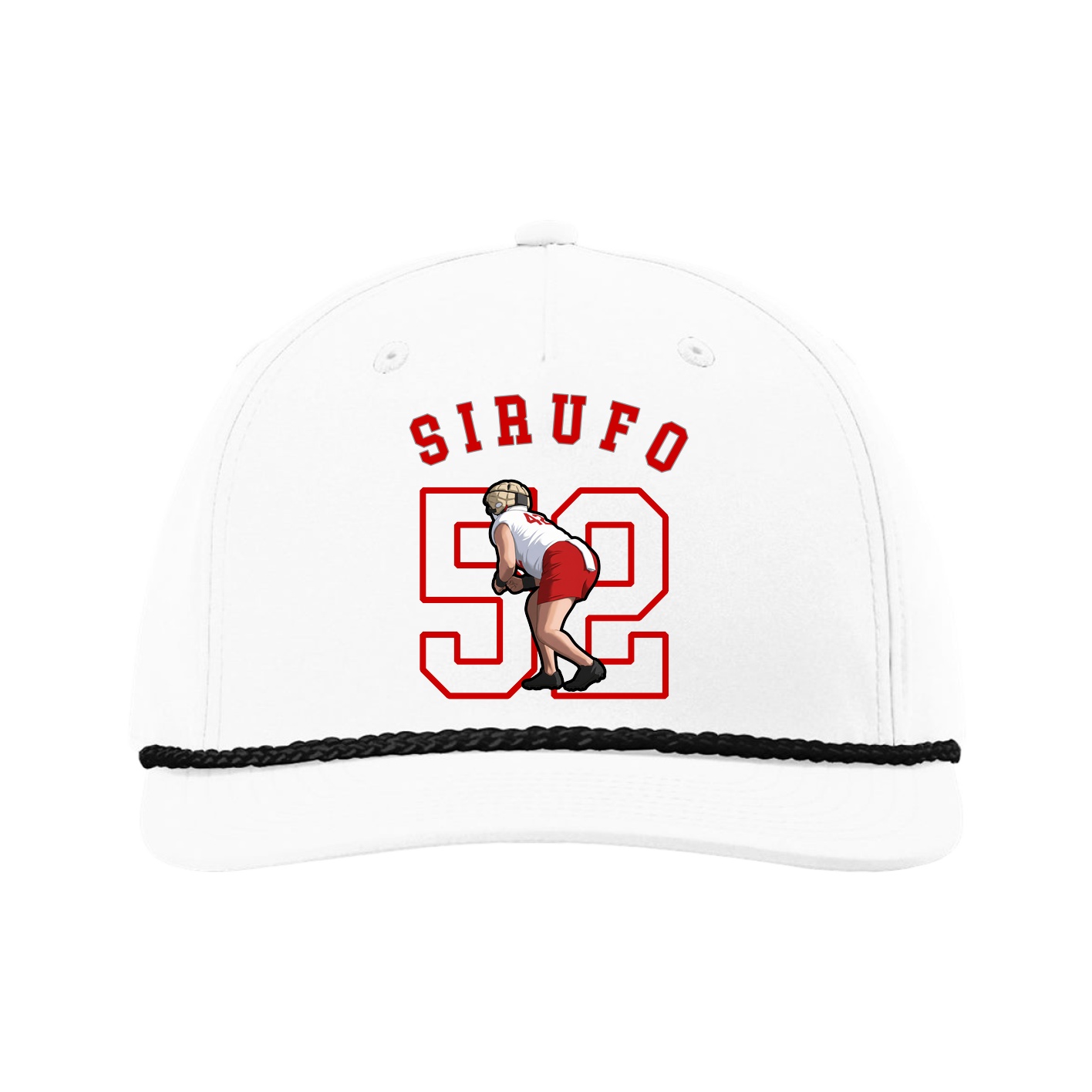 Five-Panel Classic Rope Cap — Shirsey Arch in White