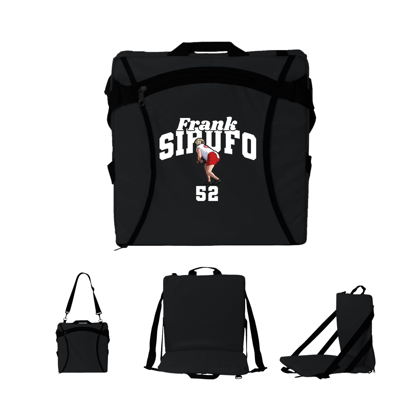 Folding Stadium Seat — Signature Arch in Black