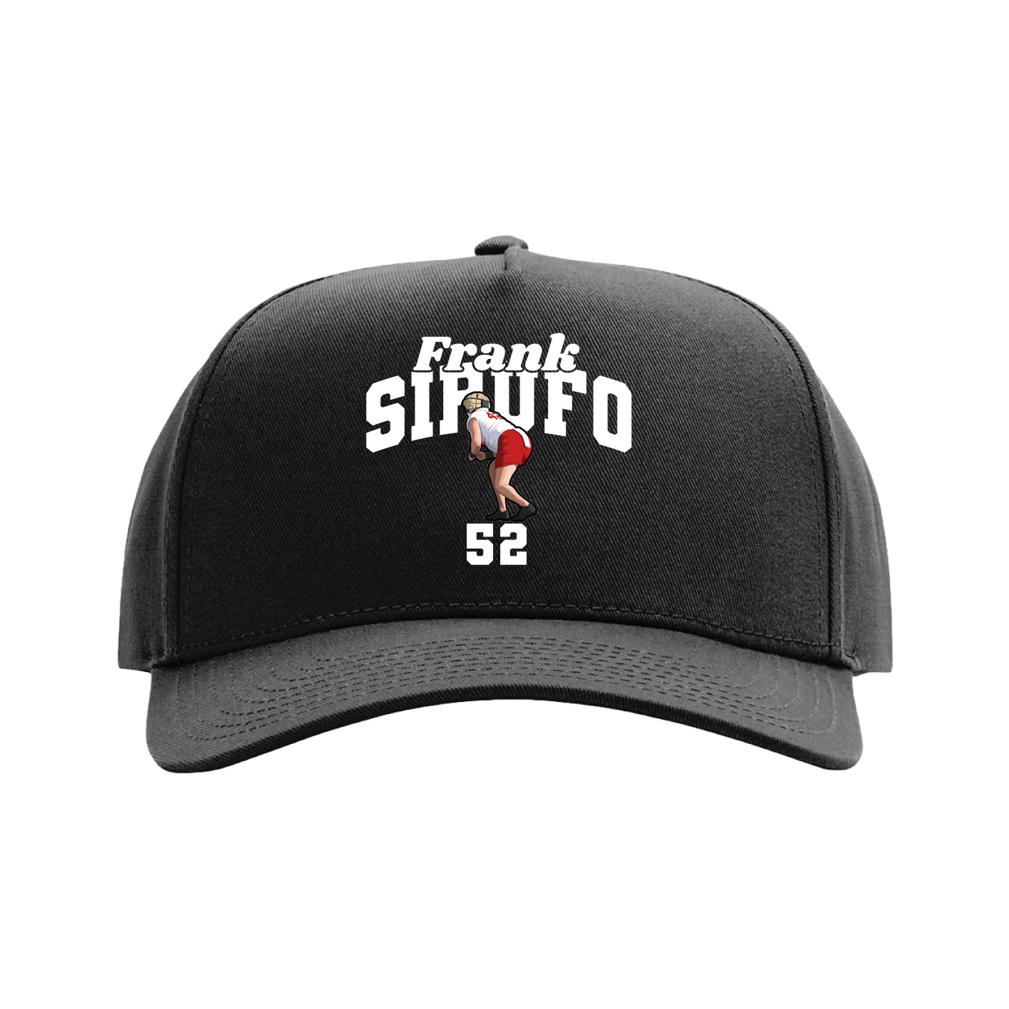 Full Fabric Five-Panel Champ Cap — Signature Arch in Black