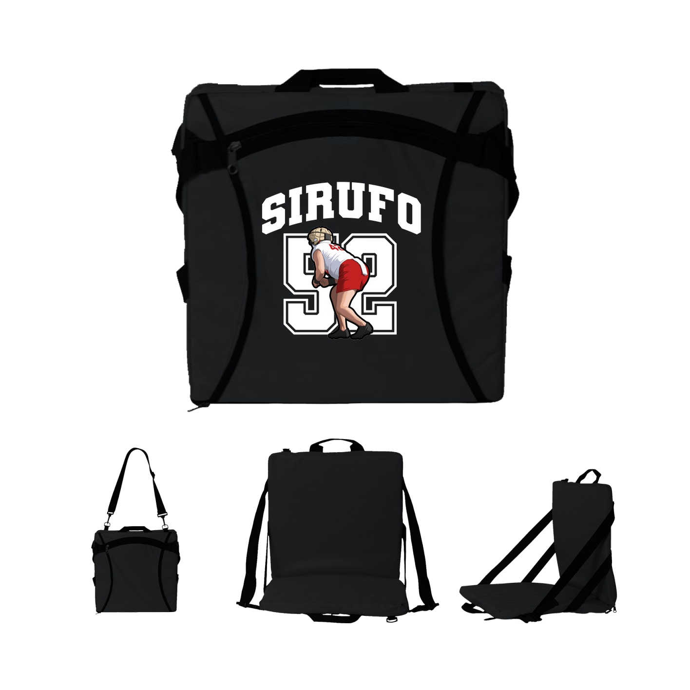 Folding Stadium Seat — Number in Black