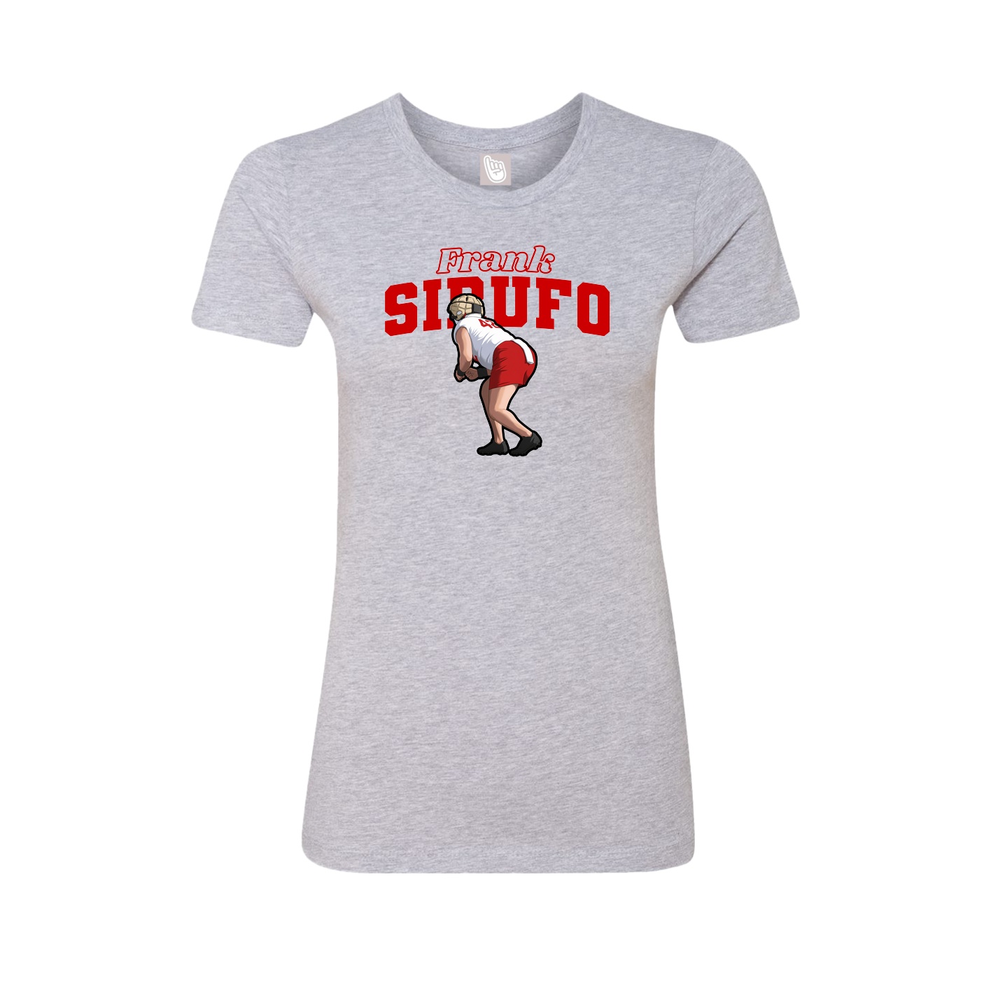 Fitted Women's Tee — Name Arch in Grey