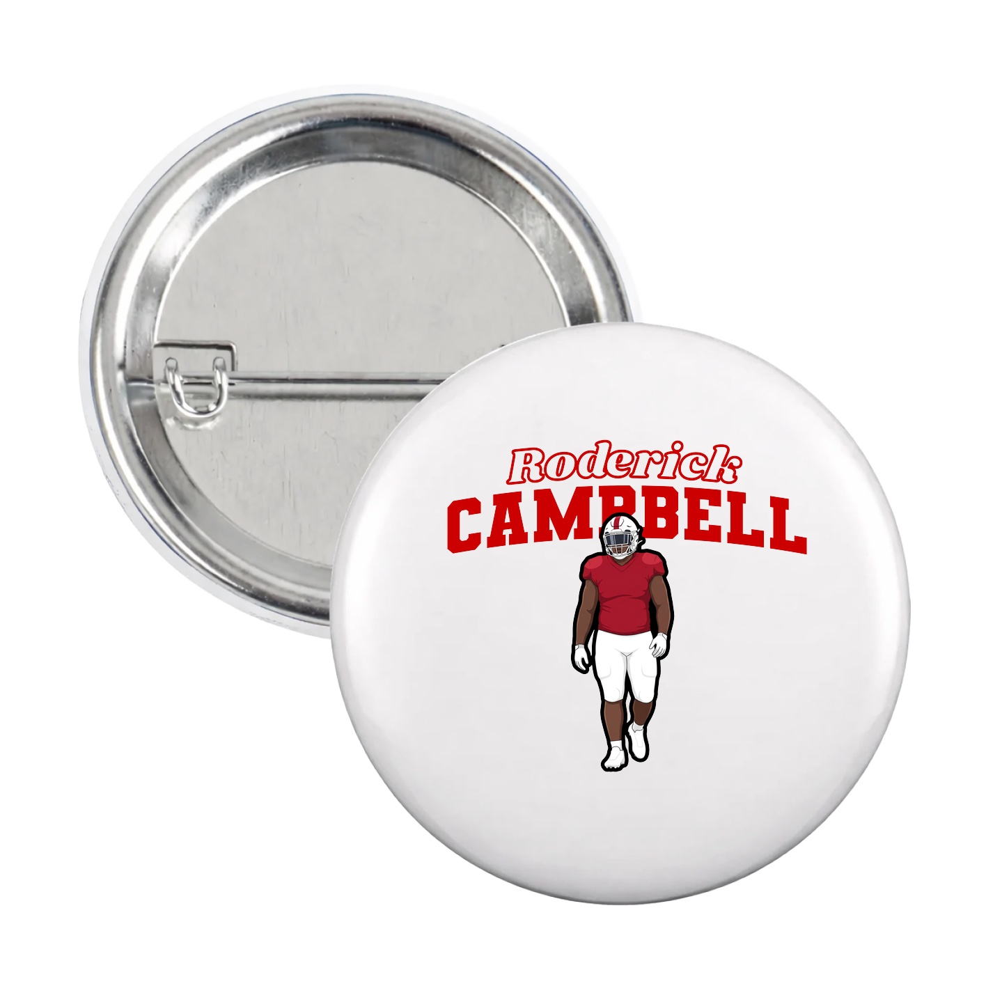 Game Day Button — Name Arch in White