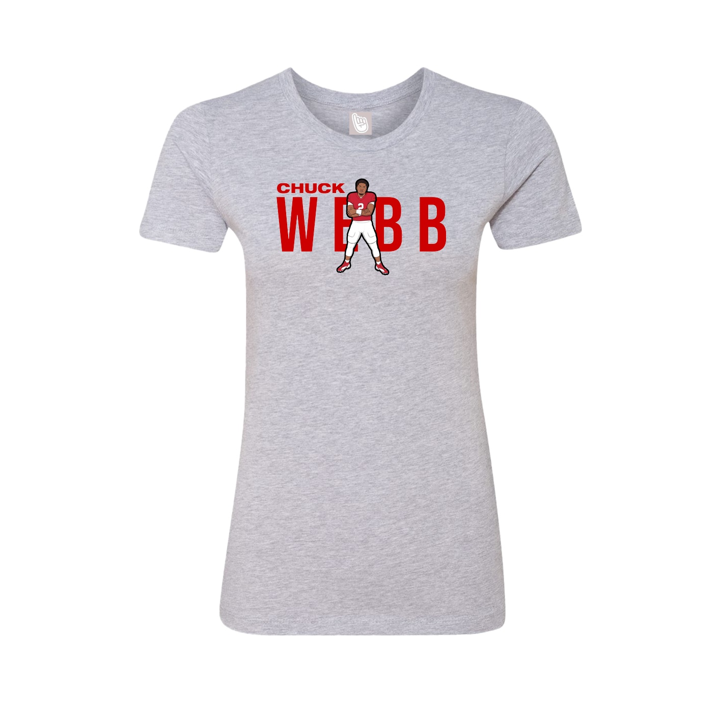 Fitted Women's Tee — Player Name in Grey