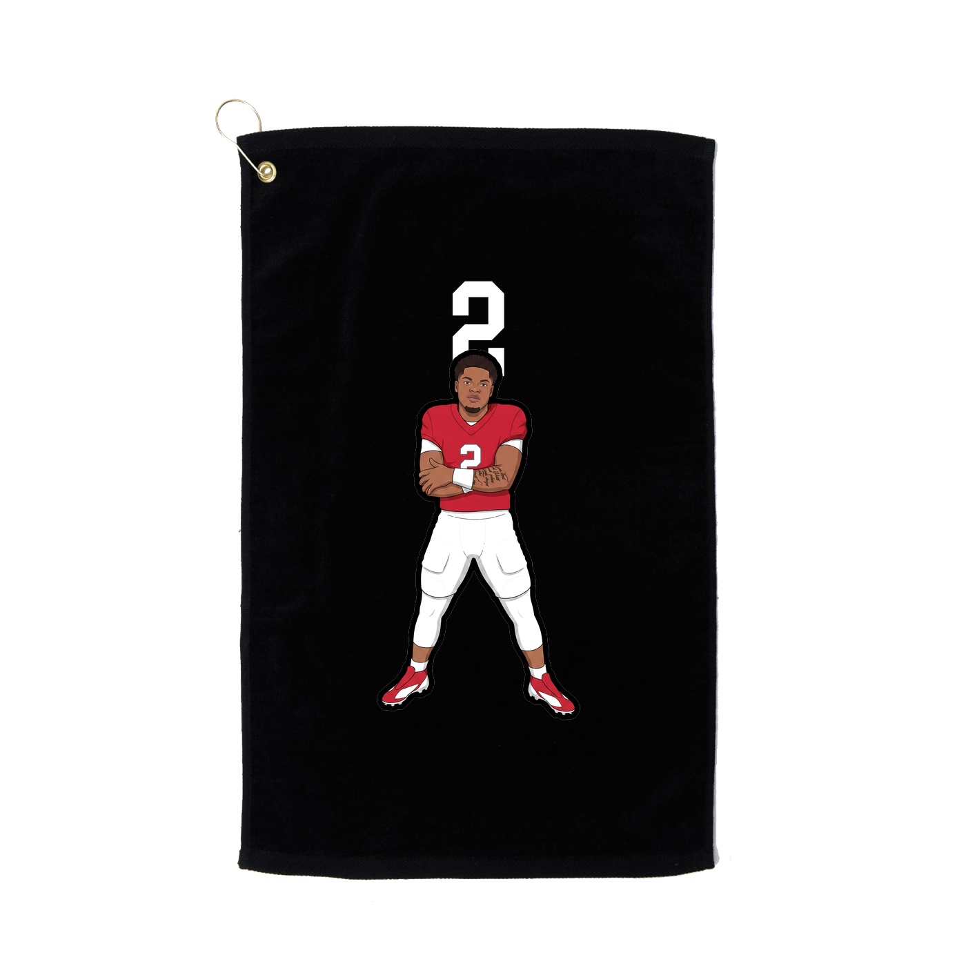 Golf Towel — Number Top in Black