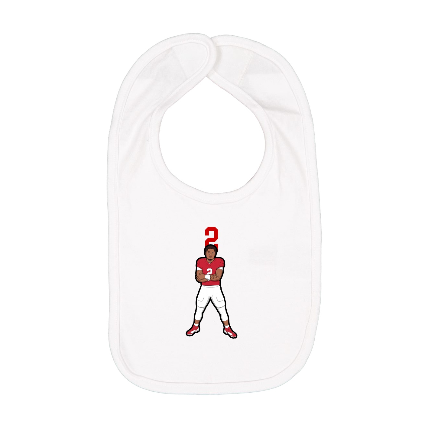 Infant Bib — Number Top in White