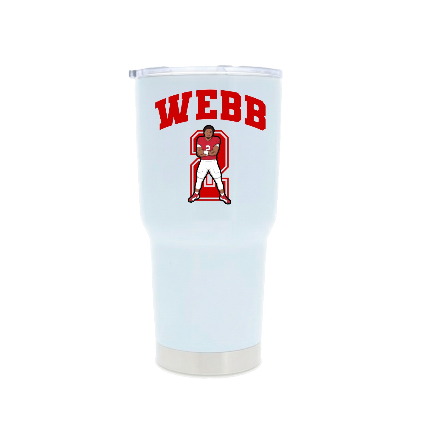 30oz Stainless Steel Tumbler — Number in White