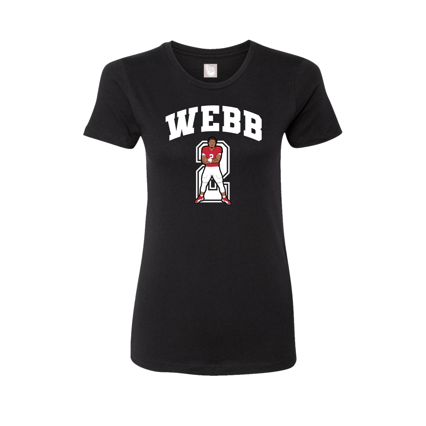 Fitted Women's Tee — Number in Black