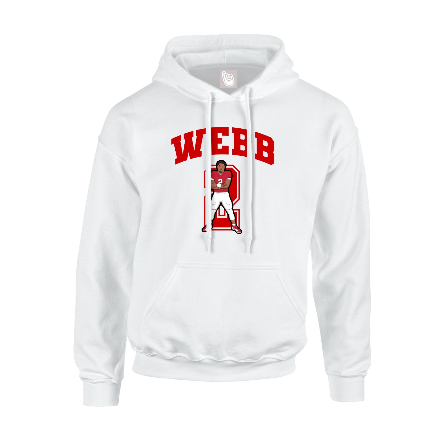 Hoodie — Number in White