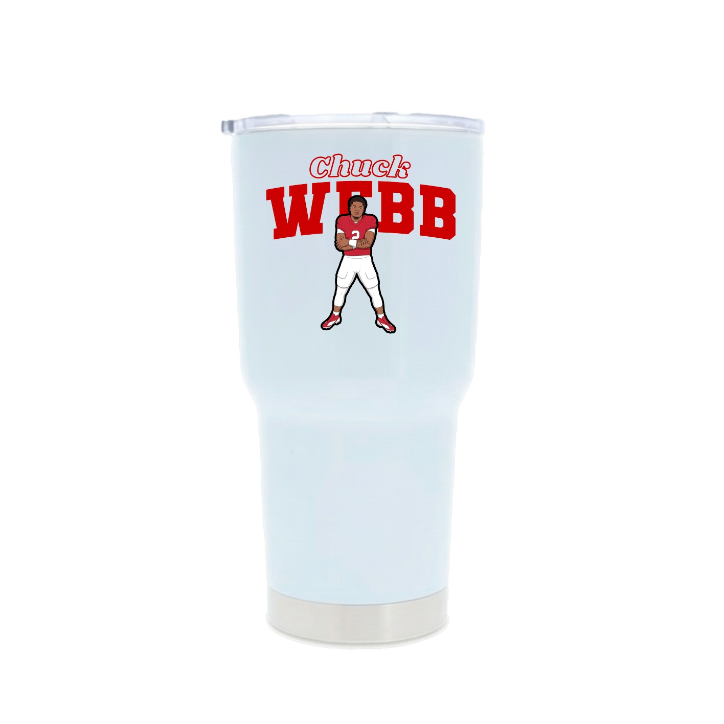 30oz Stainless Steel Tumbler — Name Arch in White