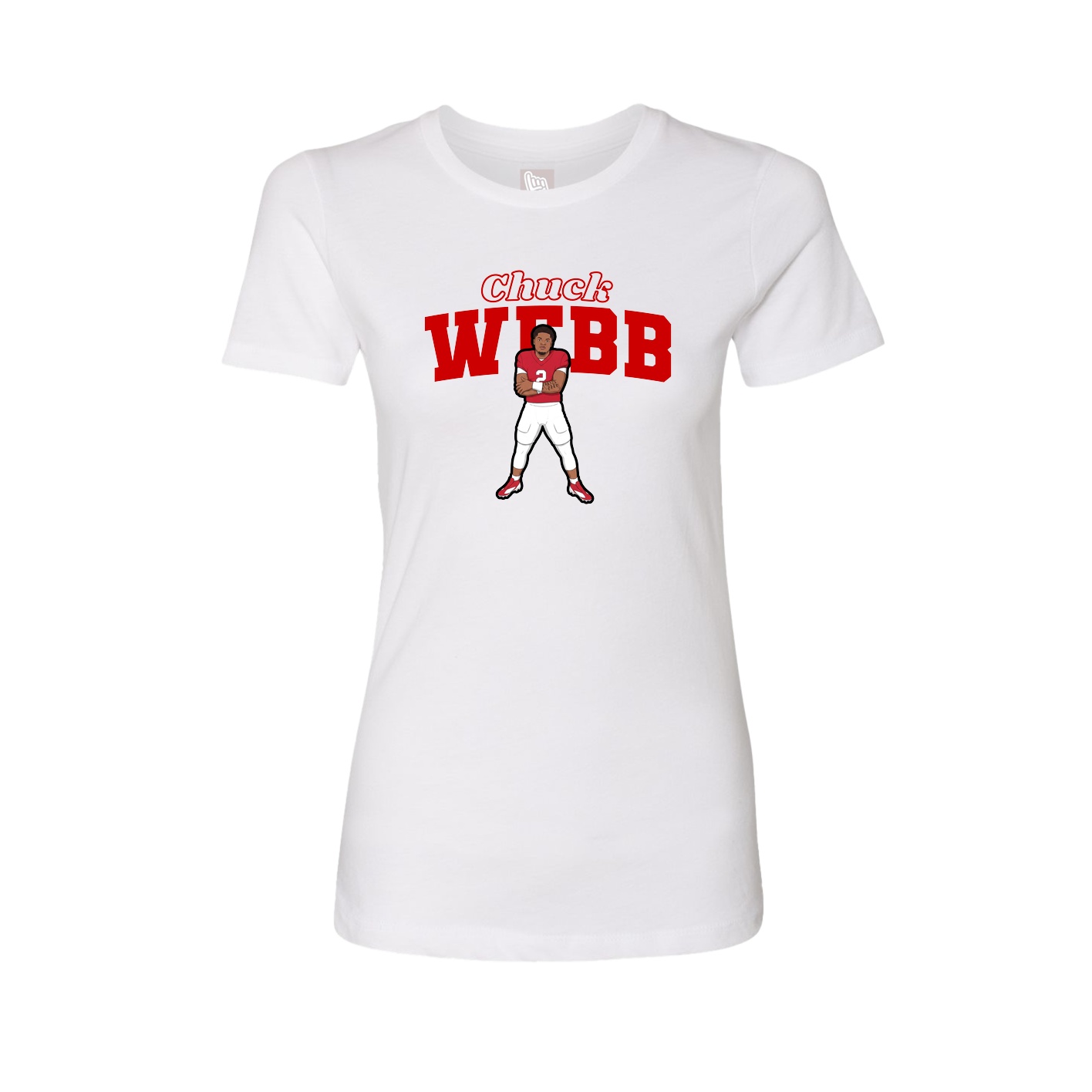 Fitted Women's Tee — Name Arch in White