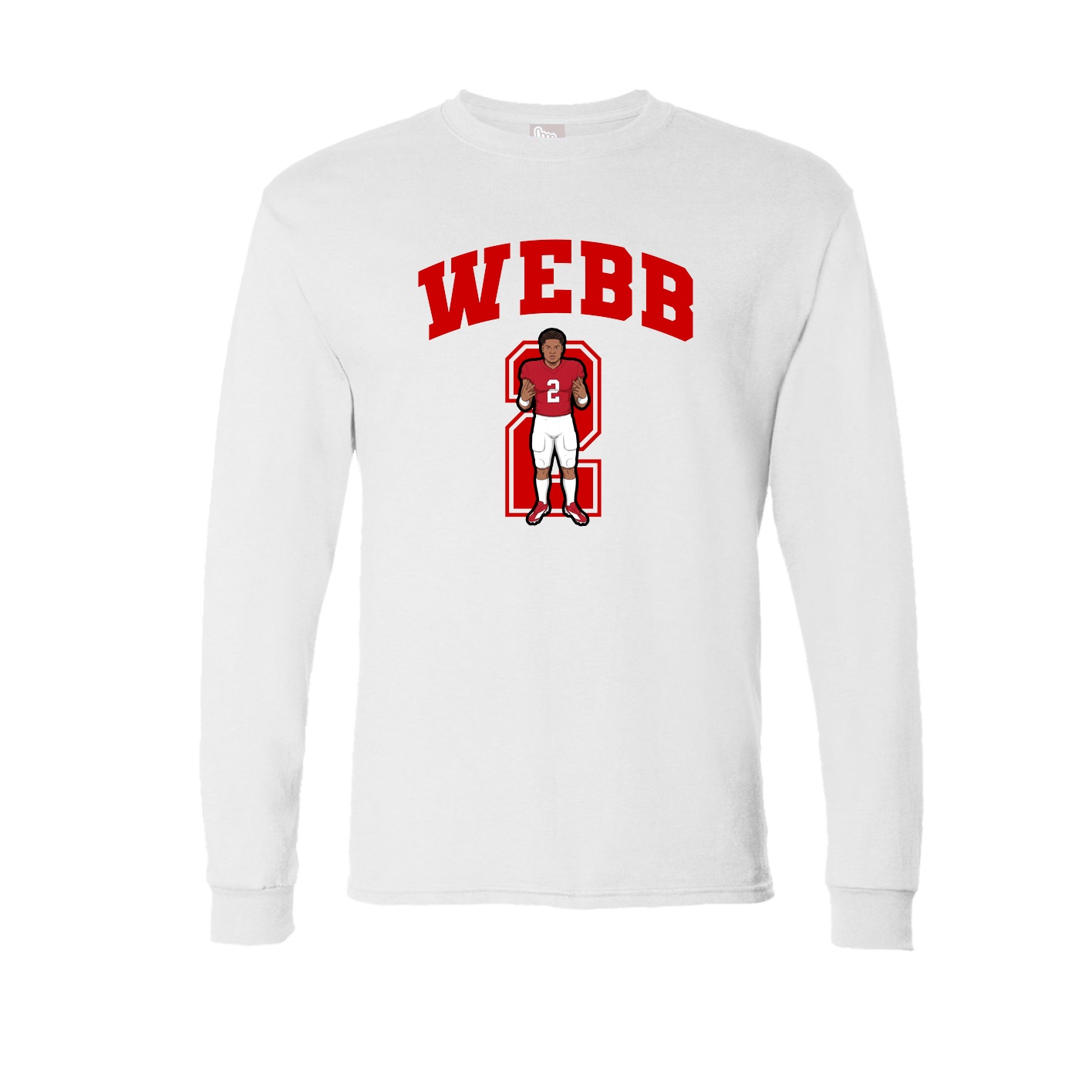 Long Sleeve Tee — Number in White