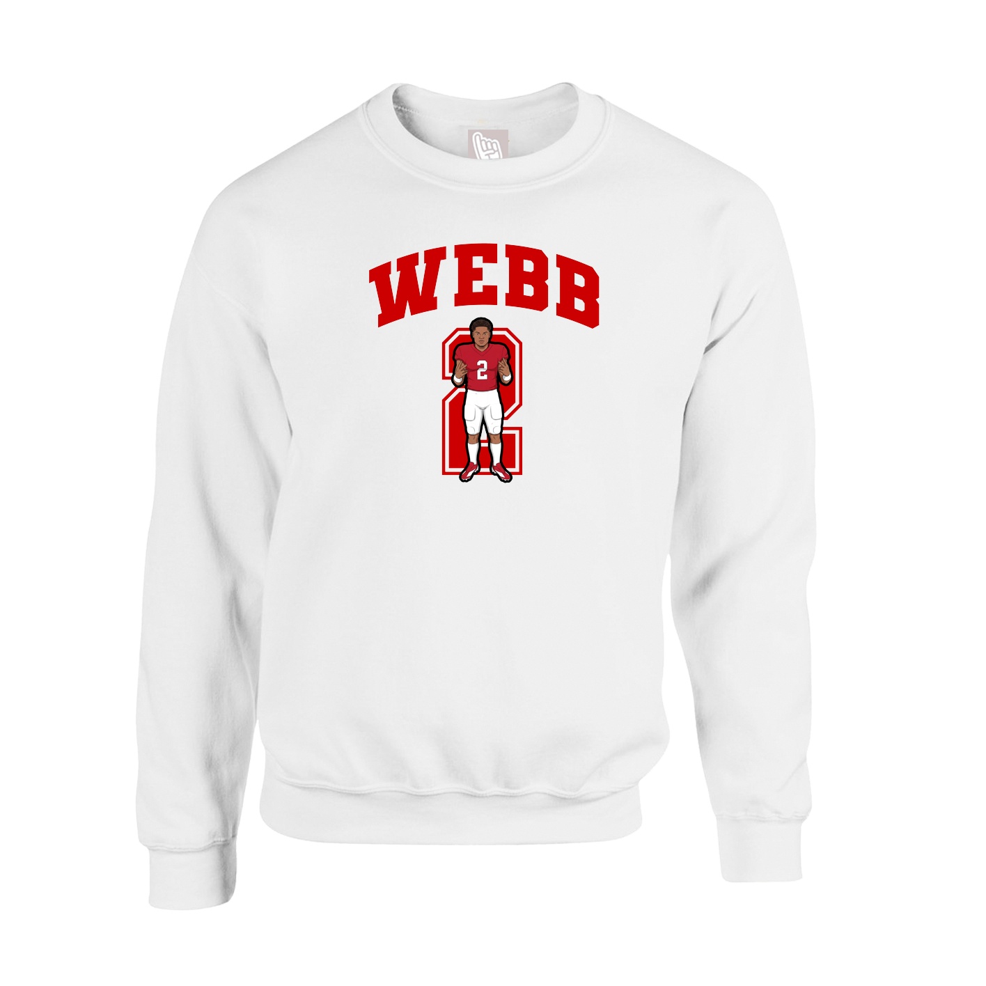Fleece Crew — Number in White