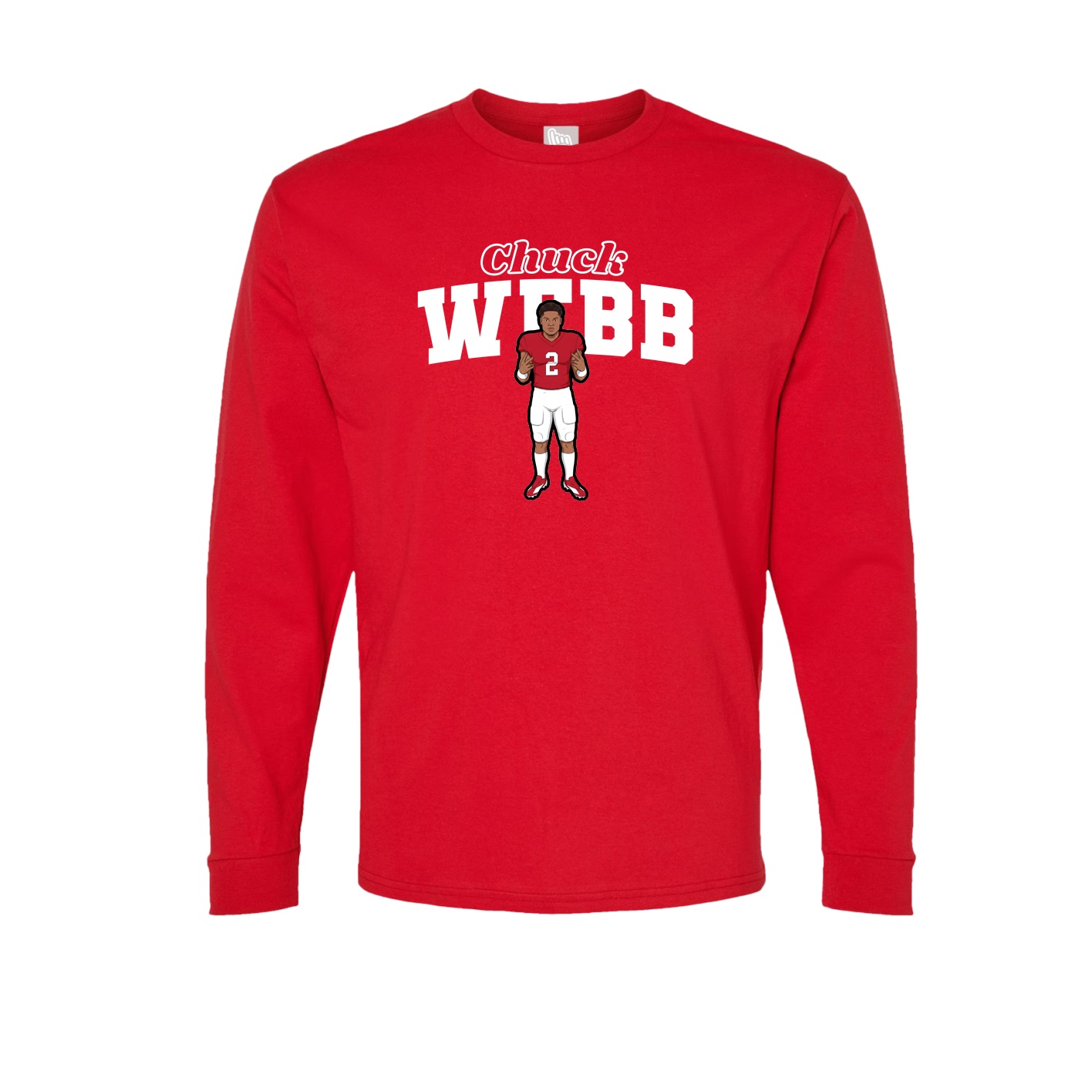 Long Sleeve Tee — Name Arch in Red