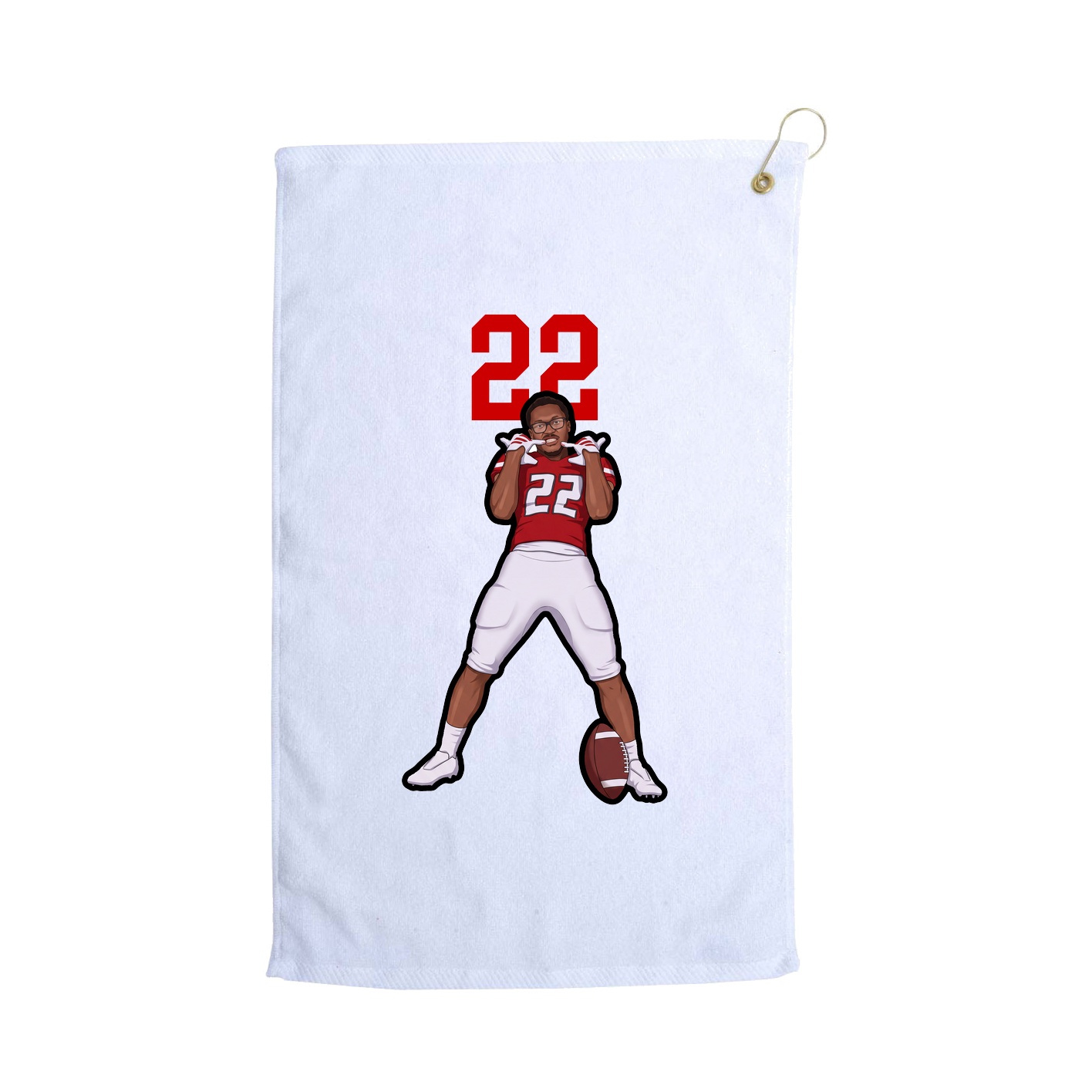 Golf Towel — Number Top in White