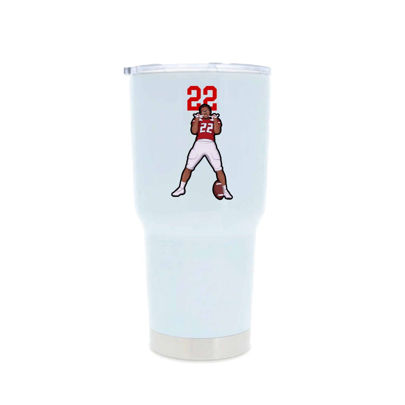 30oz Stainless Steel Tumbler — Number Top in White