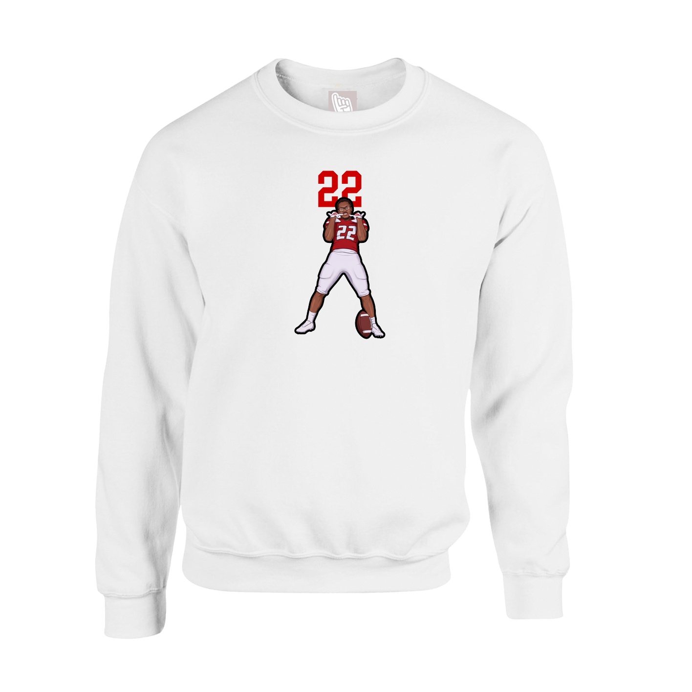 Fleece Crew — Number Top in White