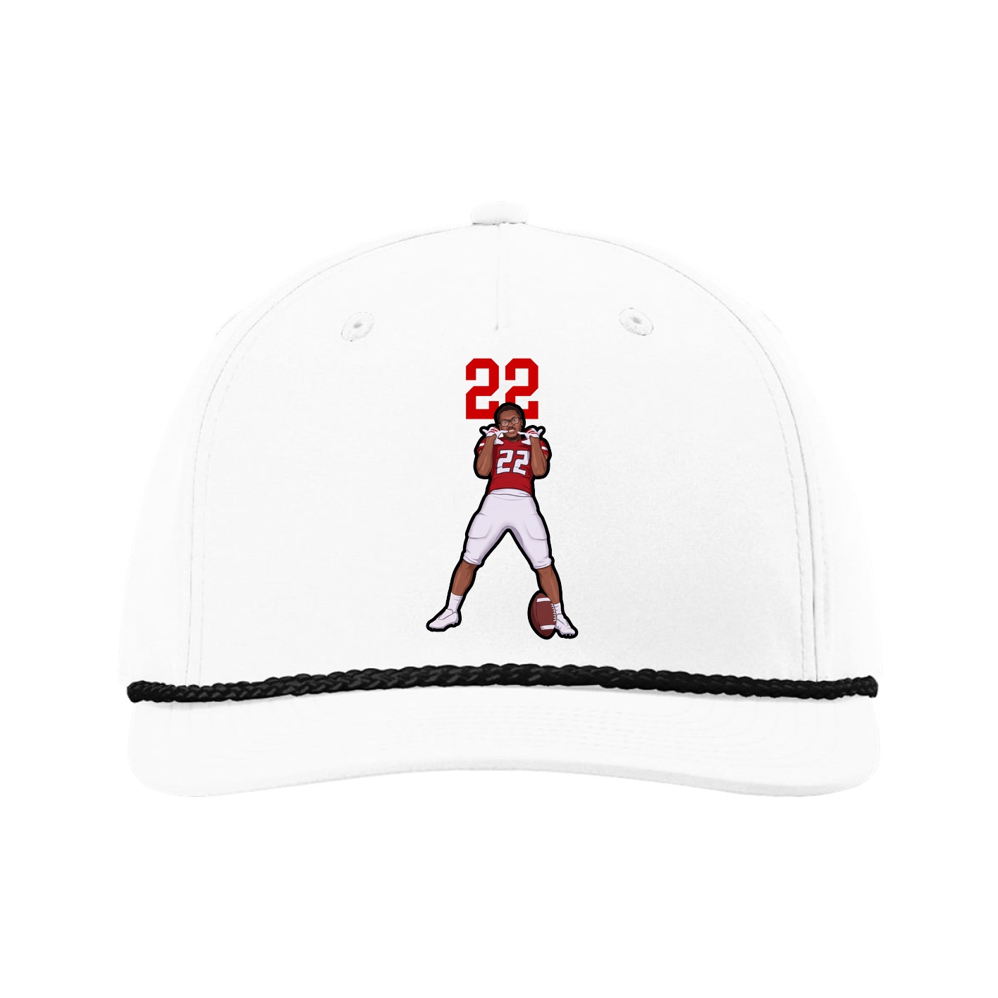 Five-Panel Classic Rope Cap — Number Top in White