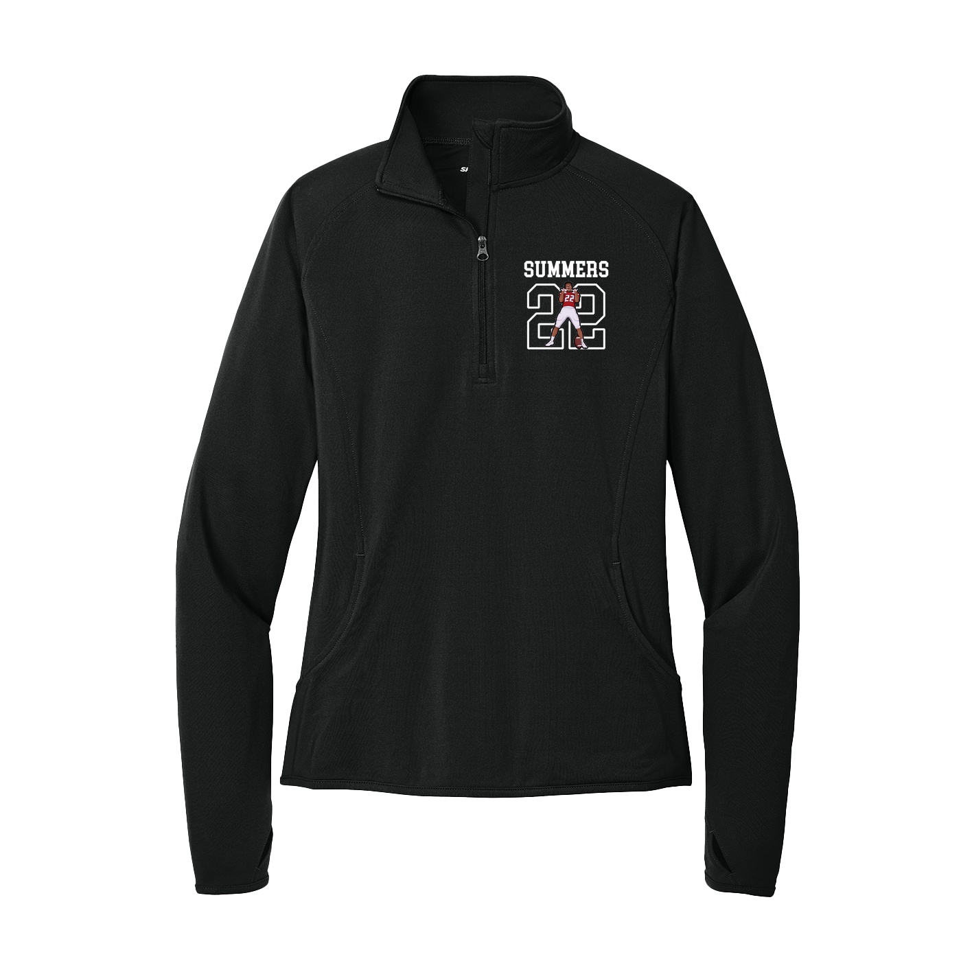 Women's Q-Zip Pullover — Shirsey in Black