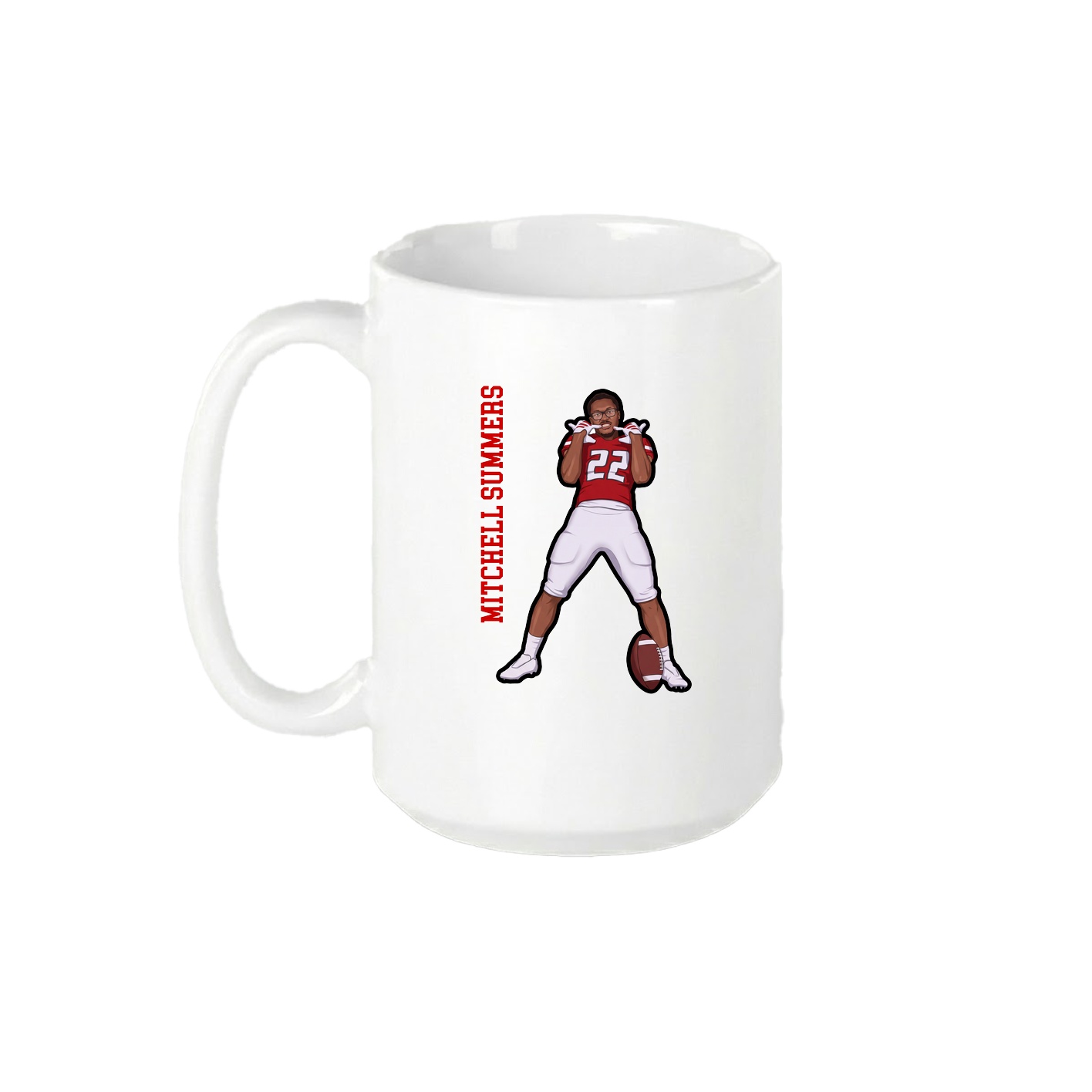 15oz Coffee Mug — Name Vertical in White