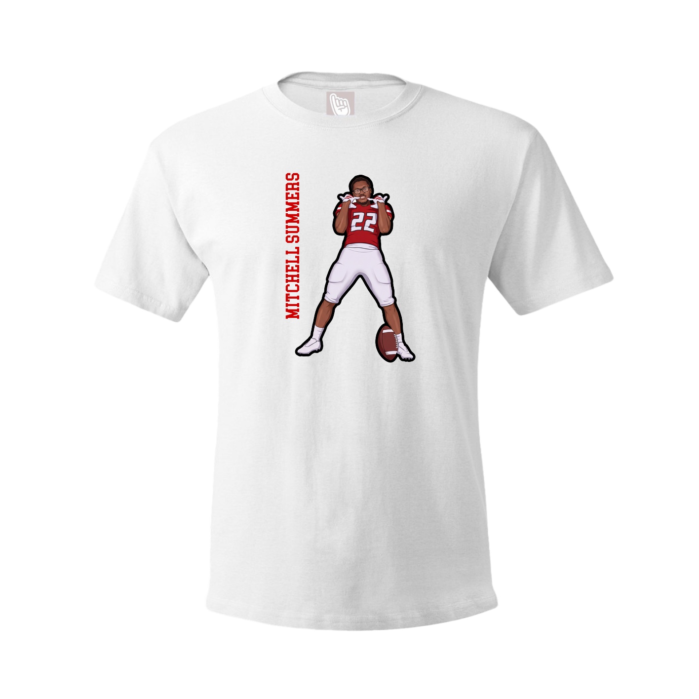 Tee — Name Vertical in White