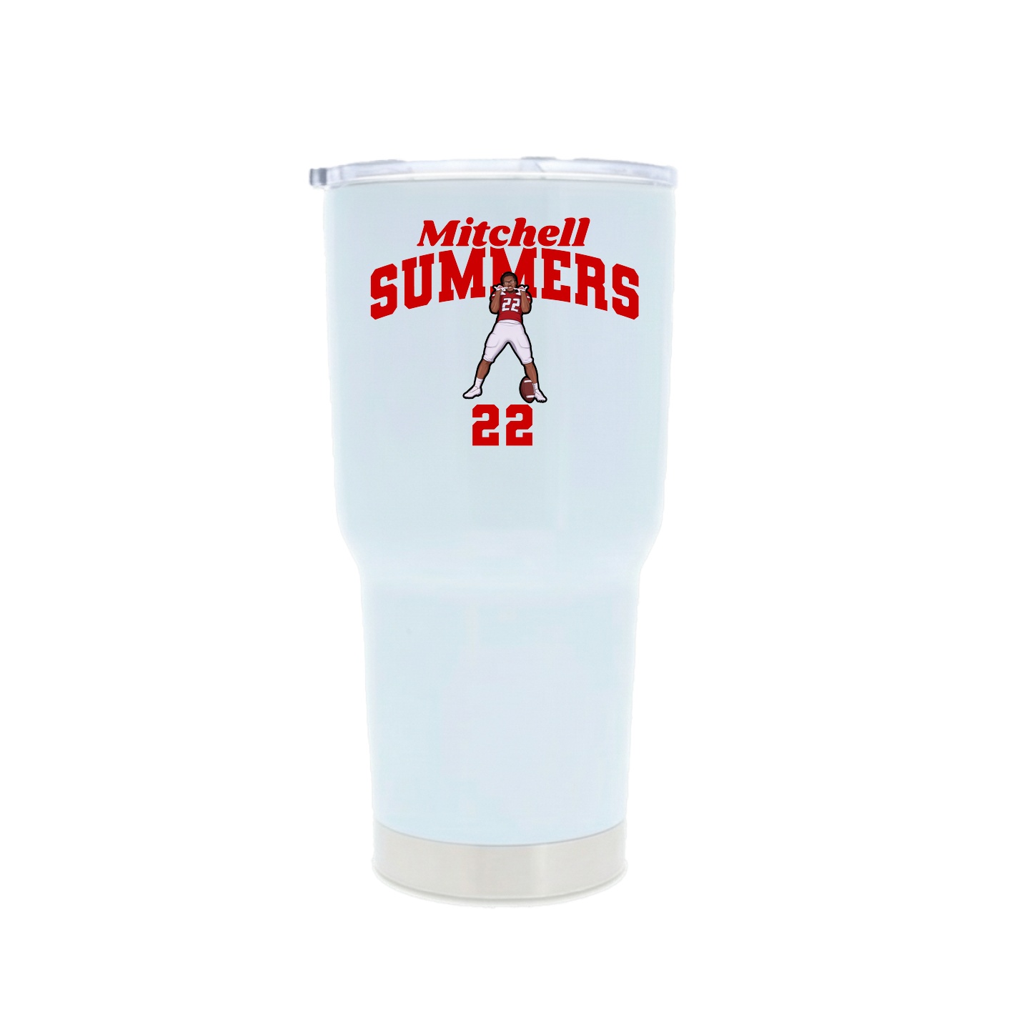 30oz Stainless Steel Tumbler — Signature Arch in White