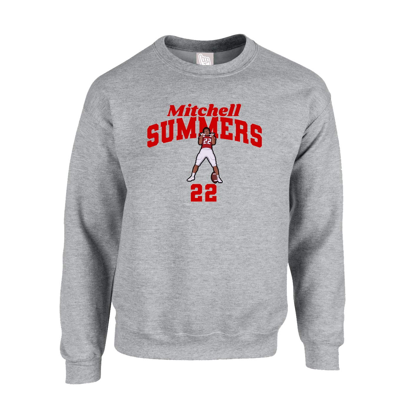 Fleece Crew — Signature Arch in Grey