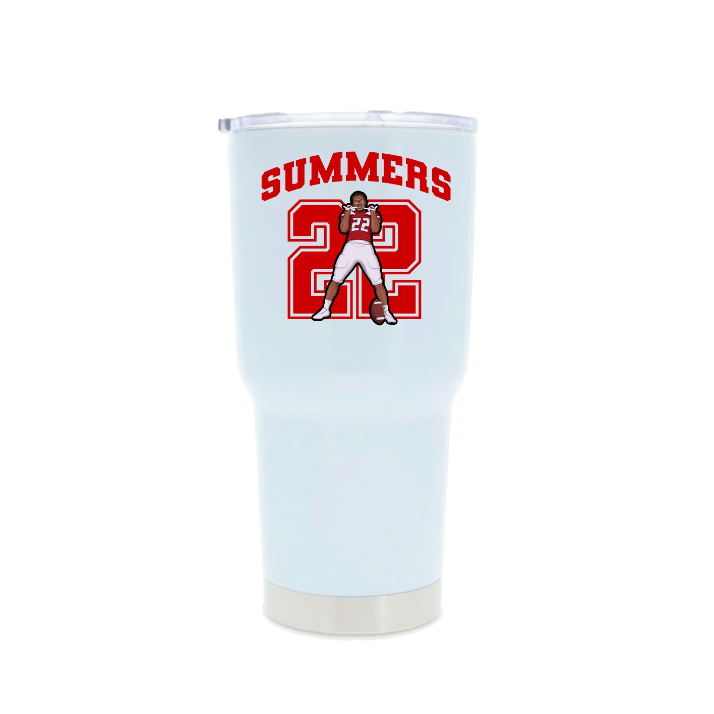 30oz Stainless Steel Tumbler — Number in White
