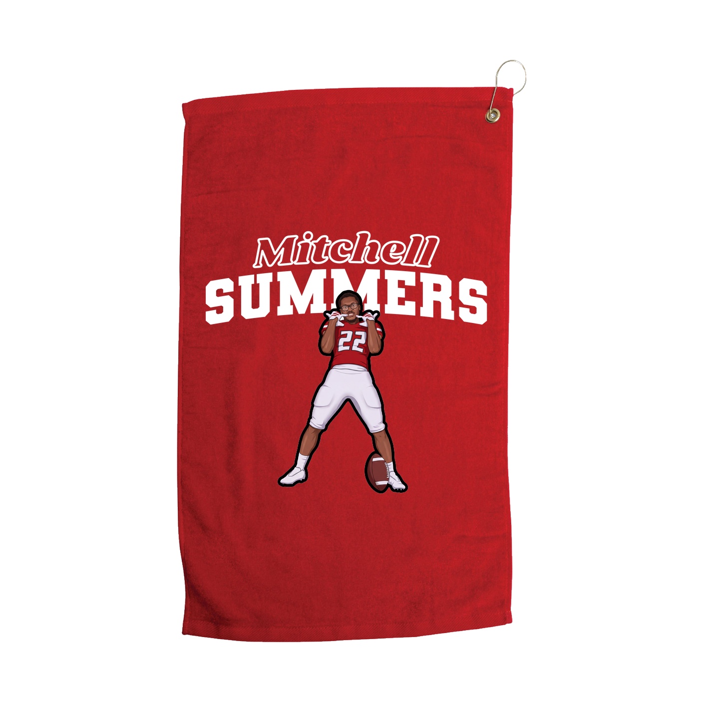 Golf Towel — Name Arch in Red