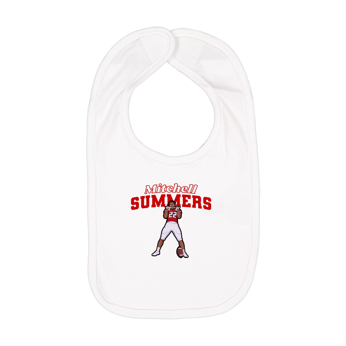 Infant Bib — Name Arch in White
