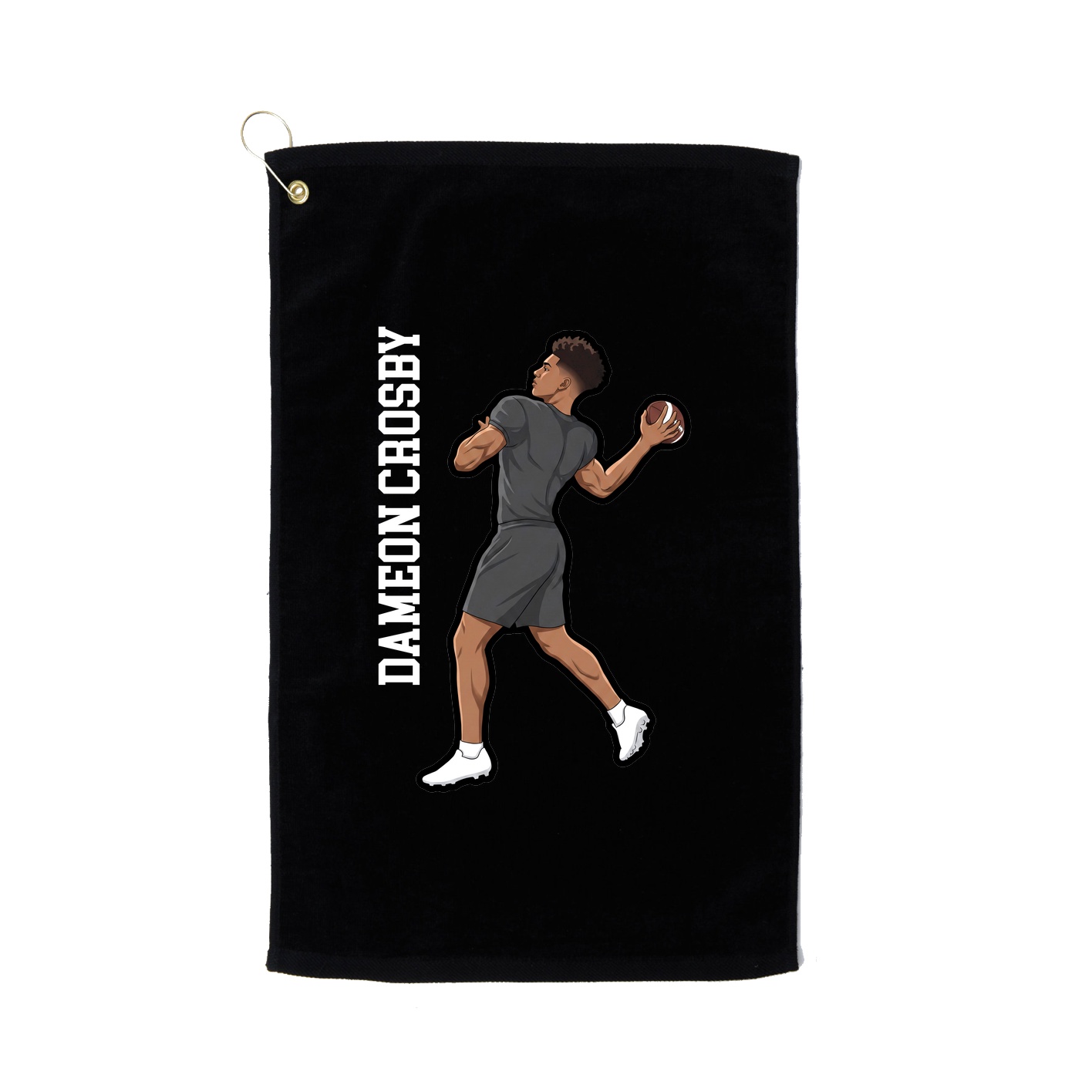 Golf Towel — Name Vertical in Black
