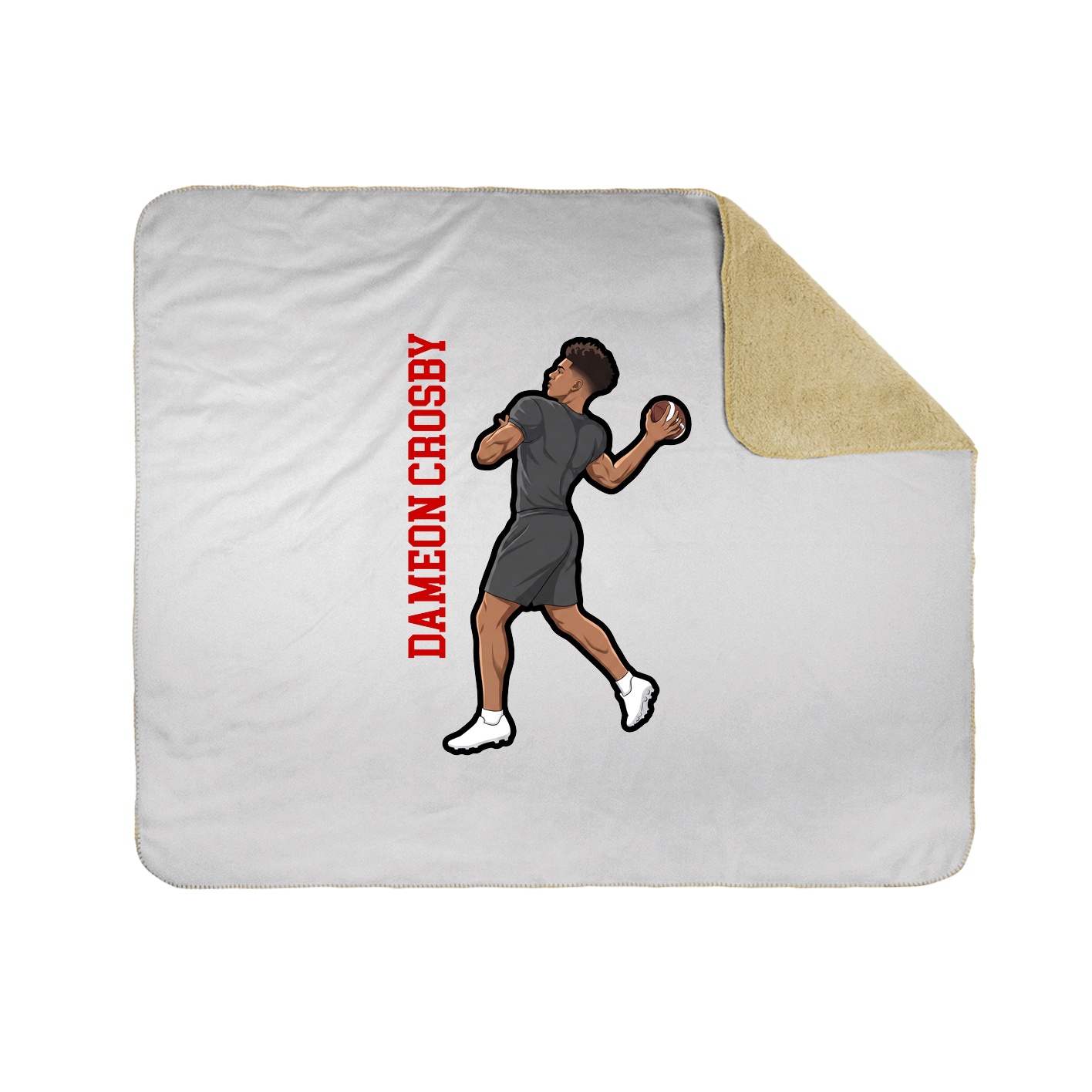 Throw Blanket — Name Vertical in White