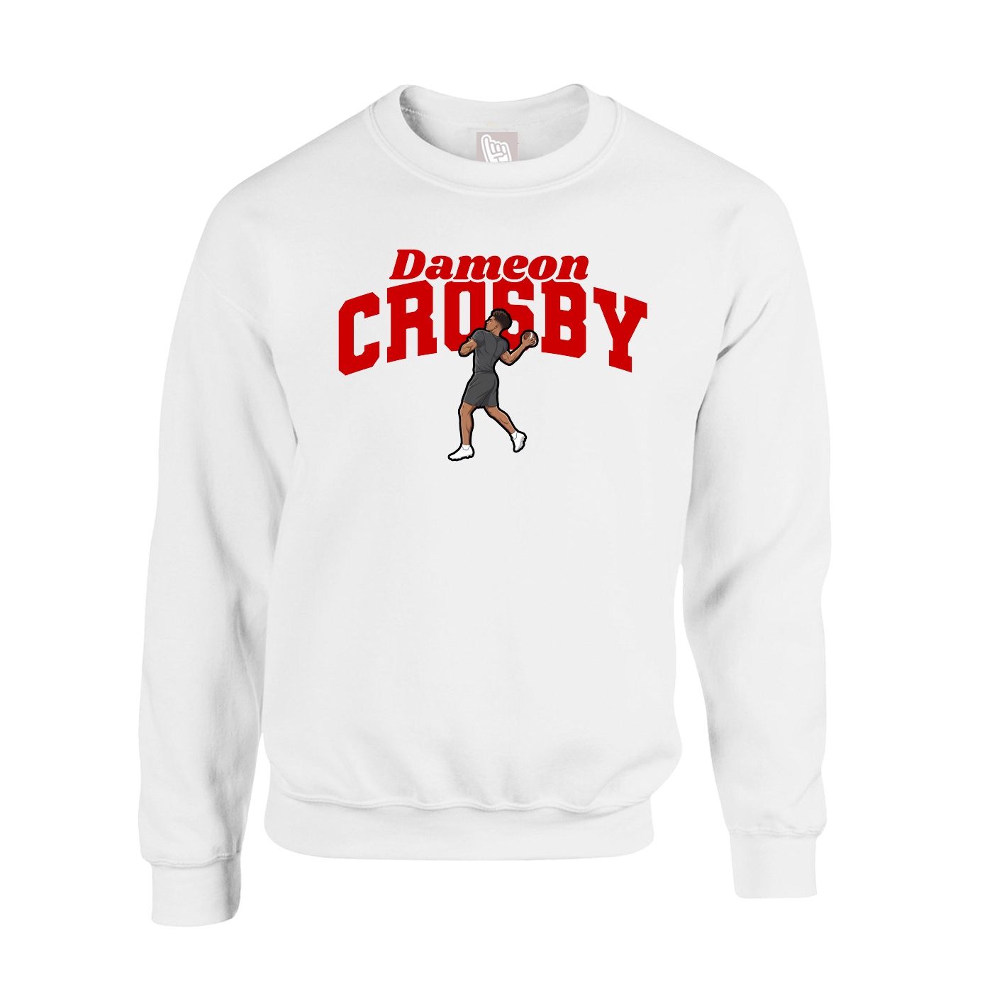 Fleece Crew — Signature Arch in White